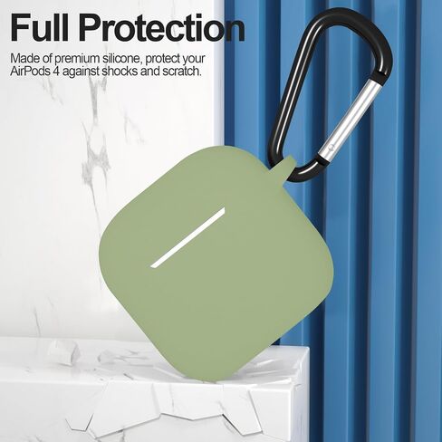 Compatible with AirPods 4 Case Cover, Protective Silicone Skin Accessories with Keychain for Women Men for Apple AirPods 4th Generation Case(2024), Front LED Visible，Midnight Blue in Saudi Arabia