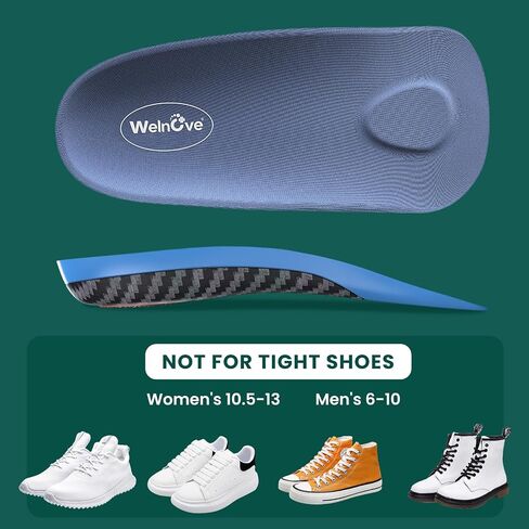 Plantar Fasciitis Arch Support Insoles - Welnove 3/4 Orthotic Inserts with Metatarsal Pad,Pain Relief Shoe Inserts for Lower Back,Knee, Heel,Plantar Fascia,Flat Feet Orthotic Insoles for Women 6-10 in Kuwait