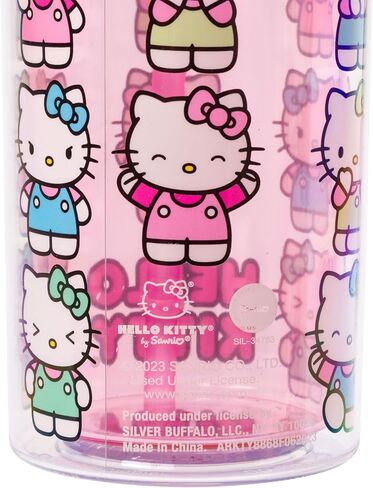 Silver Buffalo Sanrio Hello Kitty Expressions Poses Plastic Cold Cup with Lid and Straw, 20 Ounces in Saudi Arabia