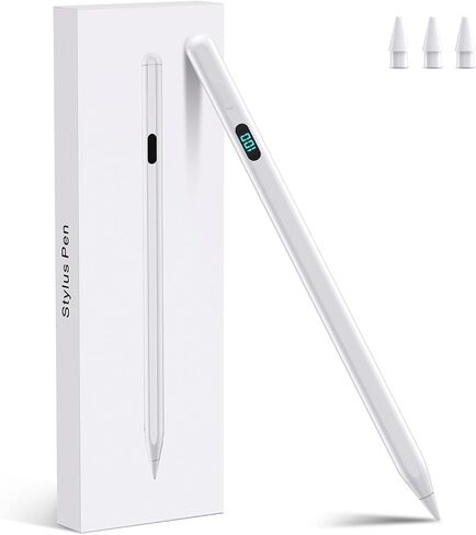 Stylus Pen for iPad 2018-2024,with Magnetic Attachment,USB-C Fast Charge,Tilt Sensitivity Palm Rejection,Compatible with Apple iPadPro11/12.9"/M4, iPadAir3/4/5/M2, iPad6-10, iPadMini5/6 in Saudi Arabia