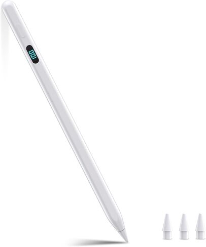 Stylus Pen for iPad 2018-2024,with Magnetic Attachment,USB-C Fast Charge,Tilt Sensitivity Palm Rejection,Compatible with Apple iPadPro11/12.9"/M4, iPadAir3/4/5/M2, iPad6-10, iPadMini5/6 in Saudi Arabia
