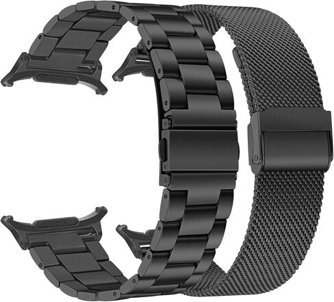 TRUMiRR Band Sets for Galaxy Watch Ultra 47mm, One Click Solid Stainless Steel Watchband + Mesh Strap No Gap Bands for Samsung Galaxy Watch 47mm (2024) in Saudi Arabia