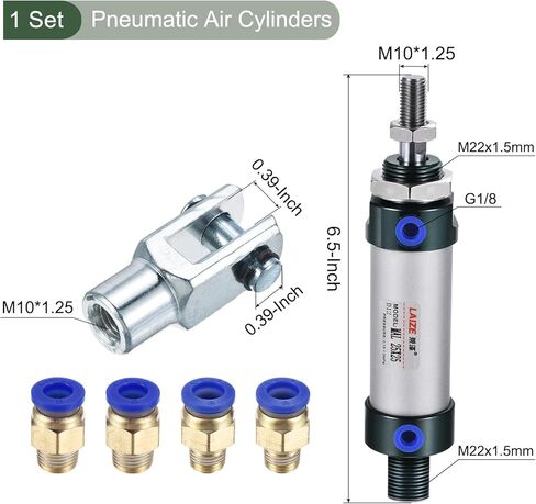 YOKIVE Pneumatic Air Cylinders, with Y Connectors and Quick Fitting Great for Automatic Equipment (25mm Bores 100mm Stroke) in Saudi Arabia