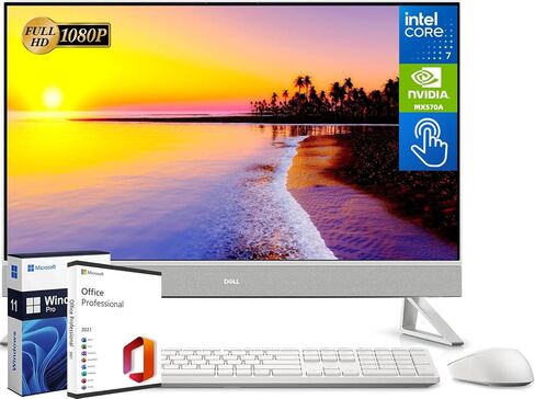 Dell Inspiron 7000 Series All-in-One Desktop, 27" FHD Touchscreen, Core 7-150U Up to 5.4 GHz, GeForce MX570A, 32 GB RAM, 1 TB SSD, Wi-Fi 6E, Wireless KB & Mouse, Win 11 Pro + Office Lifetime License in Saudi Arabia