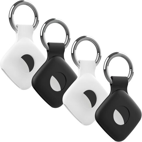 4 Pack Holder Case Compatible with Tile Mate 2022 2024 Tracker | Anti-Scratch Finder Protective Cover for Tile Tracker, Silicone Tile Keychain for Pets,Keys(Pink Purple Cyan Blue) in Saudi Arabia