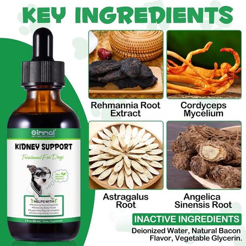 Kidney Support for Dogs - Kidney Support Supplement, Supports Immune, Urinary & Kidney Health Function, Natural Herbal Supplement (2 Fl Oz) in Kuwait