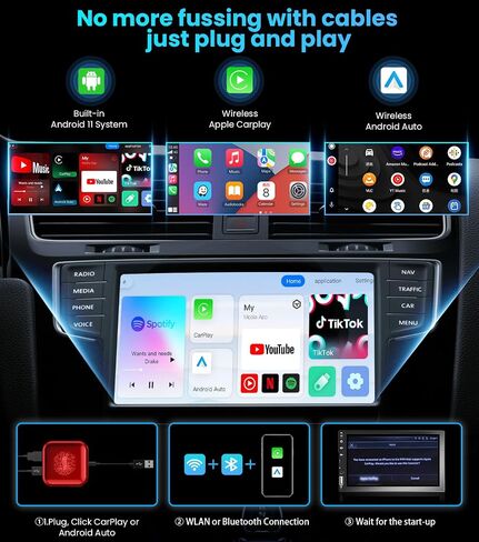 صندوق Magic Carplay، CarPlay اللاسلكي ومحول Android التلقائي للسيارات المزودة بـ CarPlay السلكي، وStream Disney+، وHulu، وYouTube، وNetflix، والرياضات الحية، والمزيد in Saudi Arabia