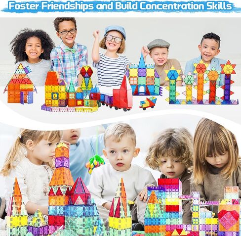 Magnetic Tiles - 130PCS Magnetic Blocks for Kids, Magnet Tiles Building Blocks Set with 2 Cars, Construction STEM Magnet Toys Gift for Kids, Boys and Girls 3 4 5 6 7 8+ Year Old in Saudi Arabia