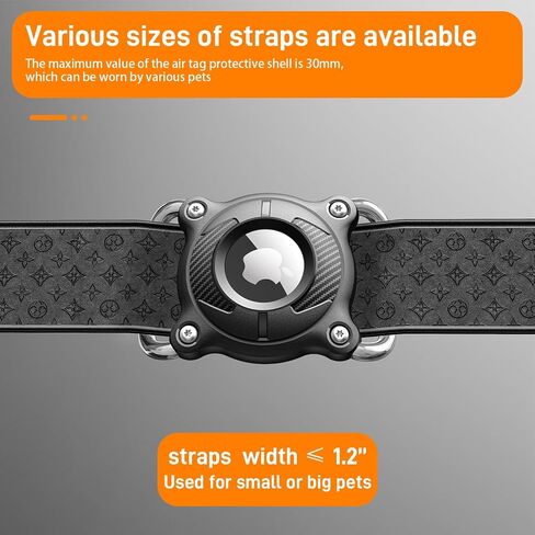 Airtag Dog Collar Holder, Waterproof Airtag Holder for Dog Collar,Removable Metal Buckle Strap-Ultralight Hard TPU Dog Collar Airtag Holder,Compatible Apple AirTag (Black) in Kuwait