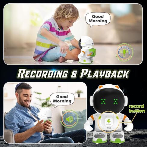 KaeKid Astronaut Robots for Kids, Smart Talking Robotic with Touch Sensor, Voice Control, Speech Recognition, Sing, Dance, Repeat and Record, Rechargeable Robot Toy for 3-8 Year Old Boys Girls in Kuwait