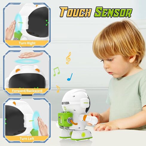 KaeKid Astronaut Robots for Kids, Smart Talking Robotic with Touch Sensor, Voice Control, Speech Recognition, Sing, Dance, Repeat and Record, Rechargeable Robot Toy for 3-8 Year Old Boys Girls in Kuwait