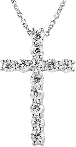 Cross Necklace for Women 925 Sterling Silver Cubic Zirconia Cross Crucifix Pendant Necklace Simple Dainty Necklace Anniversary Birthday Christmas Gifts for Women 18 Inch in Saudi Arabia