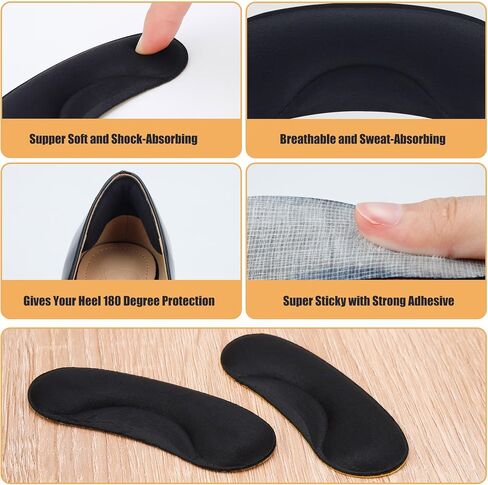 6 Pairs Heel Cushion Pads for Big Shoes Loose Shoes, Heel Protectors for Blisters Friction and Heel Pain, Anti-Slip Heel Grips to Make Shoes Fit Tighter in Saudi Arabia