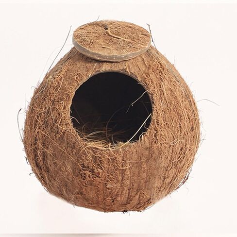 Interactive Hamster Toys: Discover The Coconut Hideaway for Endless Fun with Coconut Shell Hermit Crab Shells (Shredded-Coconut-Shell-Staircase), brown in Saudi Arabia