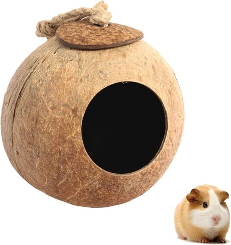 Interactive Hamster Toys: Discover The Coconut Hideaway for Endless Fun with Coconut Shell Hermit Crab Shells (Shredded-Coconut-Shell-Staircase), brown in Saudi Arabia
