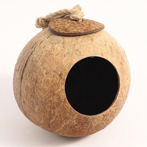 Interactive Hamster Toys: Discover The Coconut Hideaway for Endless Fun with Coconut Shell Hermit Crab Shells (Shredded-Coconut-Shell-Staircase), brown in Saudi Arabia