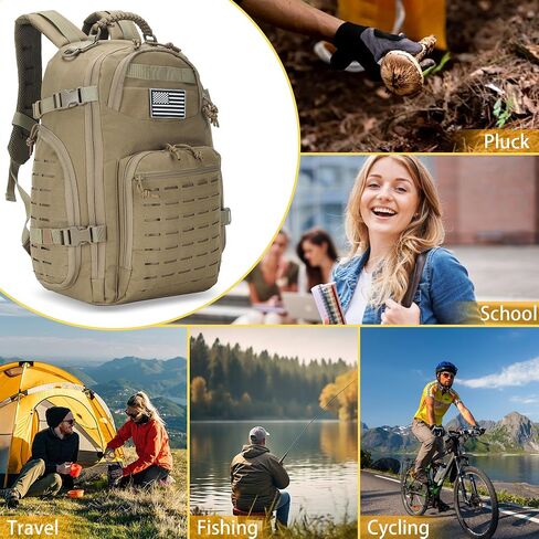 30L Hiking Backpack Lightweight Outdoor Daypack Camping Backpack Outdoor Travel Daypack Day Pack for Man Woman (Khaki) in Saudi Arabia