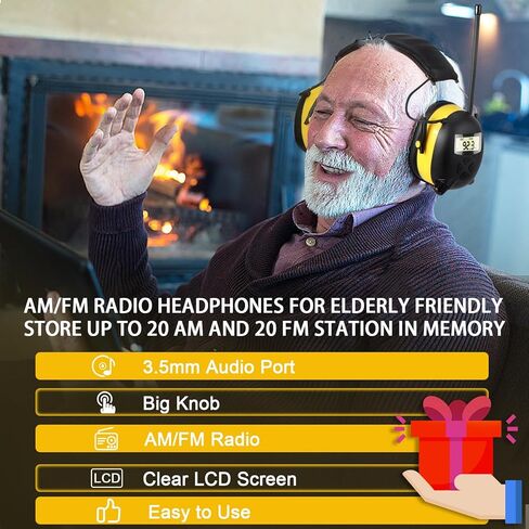 سماعات راديو AM/FM مع شاشة رقمية، أغطية أذن آمنة لحماية السمع 30 ديسيبل AM FM، حماية الأذن للقص in Kuwait