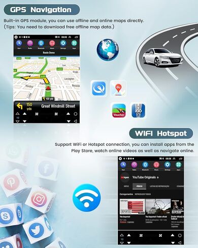 Roinvou [2G+64G] لراديو السيارة Subaru Legacy Outback 2010-2014 مع Carplay اللاسلكي/Android Auto، 9.7 بوصة Android 13 IPS شاشة تعمل باللمس ستيريو السيارة، بلوتوث، GPS، WiFi، SWC، HiFi + AHD كاميرا احتياطية in Kuwait