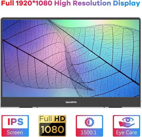 Computer Monitors, Ultra-Slim 13.3'' 1080P FHD USB-C Laptop Monitor IPS Eye Care External Display, Eye Care External Screen w/Smart Cover for Mac Laptop PC Phone Mac Xbox PS4 PS5 in Saudi Arabia