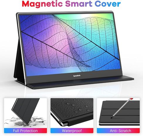 Computer Monitors, Ultra-Slim 13.3'' 1080P FHD USB-C Laptop Monitor IPS Eye Care External Display, Eye Care External Screen w/Smart Cover for Mac Laptop PC Phone Mac Xbox PS4 PS5 in Saudi Arabia