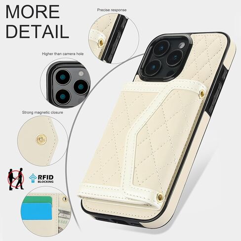for Apple iPhone 16 Pro Max Crossbody Wallet Case for Women, PU Leather Card Slot Phone Case with Cash Pocket Kickstand Purse Lanyard Case Cover for iPhone 16 Pro Max.Pocket Black in Saudi Arabia