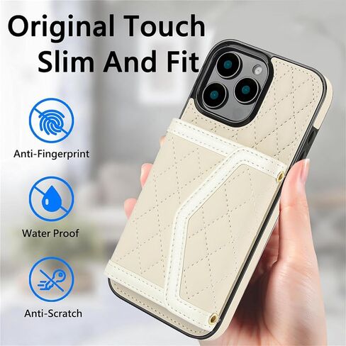 for Apple iPhone 16 Pro Max Crossbody Wallet Case for Women, PU Leather Card Slot Phone Case with Cash Pocket Kickstand Purse Lanyard Case Cover for iPhone 16 Pro Max.Pocket Black in Saudi Arabia