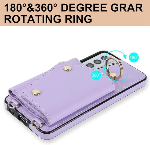 for Samsung Galaxy S21 Case for Women, Crossbody Wallet Case with Credit Card Holder Lanyard Shockproof Purse Kickstand Case for Samsung Galaxy S21.Crossbody Rose Gold in Kuwait