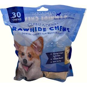 Medium Clenz a Dent Rawhide Chews for Dogs 11-25 Lbs