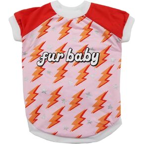 Pets First Pet T-Shirt. Star Pets First SHIRT Pink & Red Cute Fashionable Shirt for Dogs & Cats Licensed by Laur DIY, Size X-Small