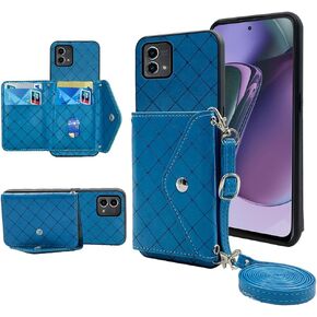 Compatible with Motorola Moto G Stylus 4G 2023 Wallet Case with Wrist Strap Lanyard and Leather Flip Card Holder Stand Cell Accessories Phone Cover for GStylus Women Purple