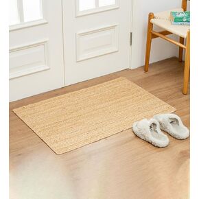 Shatex 5x7 Ft Jute Rug 100% Jute Natural Fiber,Ideal for Bedroom,Bathroom,Kitchen,Living Room,Farmhouse Decoration, Off-White