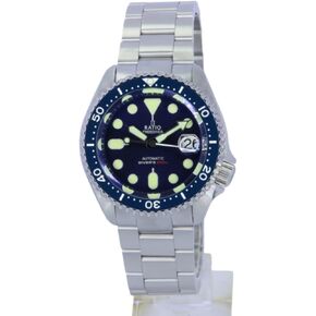 RATIO FreeDiver Dive Watch Sapphire Crystal Automatic Diver Watch 200M Water Resistant Diving Watch for Men (Blue)