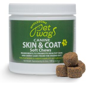Canine Skin & Coat Soft Chews | Dog Vitamins and Supplements, with Fish Oil, Biotin, Vitamin A & D3, Promotes Skin Health, with Omega-3 Fatty Acids | 60 Chews (180 g, 6.35 oz.)