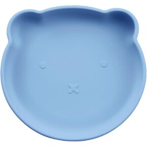Silicone Plate Cartoon Bear Cat Food Bowl with Suction Silicone Base Non Slip Cat Bowl Ideal for Food water Safe, Perfect Gifts for Cat Lovers (BLUE)