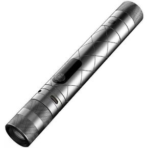 poyoelf Portable 3 in 1 LED Flashlight with Arc Lighter and Alarm Warning,Rechargeable Self-Defense Flashlight Tactical Flashlight for Travel,Camping,Emergency,Gifts for Men&Women (Black1)