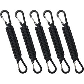 5-Pcs Paracord Keychain,Keychain with D-Ring Carabiner,Braided Umbrella Rope Key Chain,Dangling Key Lanyard