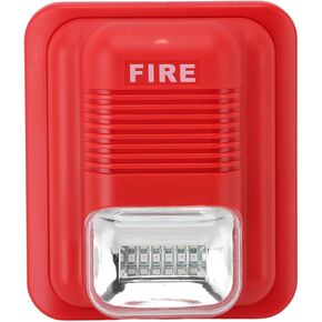 Fire Alarm Sound Light 12V 24V LED Siren Easy Installation Fire Security Horn 134 × 115mm Red