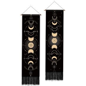 PLIGREAT 2 Pack Mandala Pattern Tapestry, Bohemian Wall Tapestry Vertical Wall Hanging with Tassels Aesthetic Wall Tapestry for Bedroom Living Room Long Narrow Wall Hanging Housewarming Gift, 52"x13" in Saudi Arabia