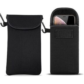 Universal Neoprene Cell Phone Sleeve Shock Proof Pouch Carabiner Hook Case for iPhone 16 15 14 13 12 11 Pro Max 11 XR XS Max Google Pixel 8 7 6 Pro OnePlus Nord N200 Motorola One 5G Moto G Stylus