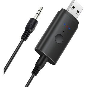 Bluetooth V5.2 Transmitter for TV, Dual Pair Wireless Audio Transmitter Compatible with Airpods Earbuds Speaker, 3.5mm Bluetooth Adapter for Flight, TV, PC, Gym Equipment, and Gaming Consoles