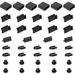 Bewudy 40 PCS 5 Types USB Anti Dust Cover Plugs, USB Type-C Dust Stopper, USB Dust Port Cover Plugs, Silicone USB Port Protector for USB A Female & Male Port HDMI Headphone Ports USB Type-C
