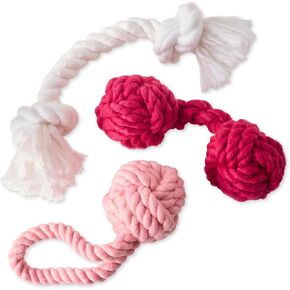 3-Pack Organic Cotton Dog Rope Pull Toys for All Pet Breeds, Desert Ombre, One Size