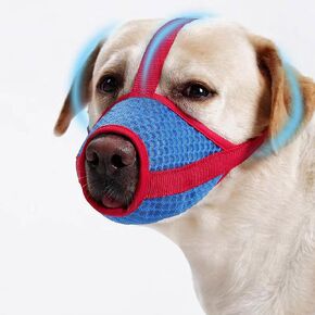 Dog Muzzle, Mesh Muzzle for Small Medium Large Dogs, Soft Dog Muzzle to Prevent Biting Chewing, Drinkable Breathable Adjustable Puppy Muzzle