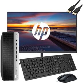 HP ProDesk 600 G3 SFF Desktop Computer with 21.5" FHD Monitor, RGB Speakers, Intel Core i5-7500 3.2 GHz, 16GB DDR4 RAM, 512GB SSD, AMD Radeon RX550, Keyboard & Mouse, Windows 10 Pro (Renewed)