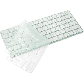 Keyboard Cover Skin for 24" iMac Magic Keyboard M4 M3 M1 Chip 2024-2021 Released with Touch ID A2449 & with Lock Key A2450 US Layout Fingerprint Keys Sign TPU Portector Accessories