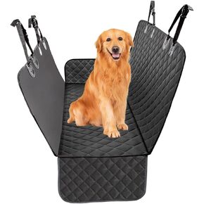 Dog Car Seat Cover, 600D Heavy Duty Waterproof Durable Auto Hammock for Pets, Scratch Proof Nonslip Dog Back Seat Protector Cover, Universal Car Accessories for SUVs Trucks (Black)