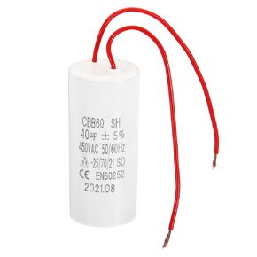 YOKIVE 30uF CBB60 Running Capacitor, Run Capacitor with 2 Wires, AC 450V Start Up Motors, Great for Air Compressors, Pumps (White, 1.52 x 3.51inch)