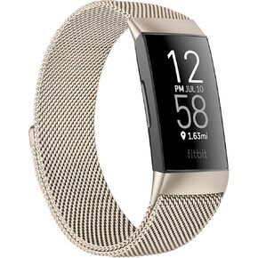Metal Band Compatible with Fitbit Charge 4 Bands Women Men, Stainless Steel Mesh Replacement Wristbands Strap for Fitbit Charge 4 / Charge 3 / Charge 3 SE Fitness Tracker Accessories
