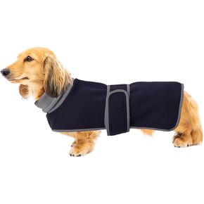 Geyecete Warm Thermal Quilted Dachshund Coat,Dog Winter Coat with Adjustable high Collar, Outdoor Dog Apparel for Small,Medium, Large Dog-Red-XS